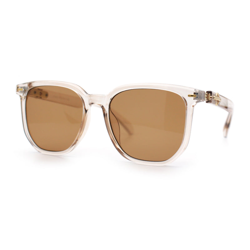 Gentlemanly Fancy Metal Hinge Oversized Thin Plastic Horn Rim Sunglasses