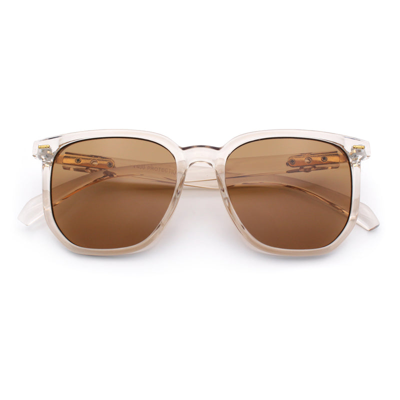 Gentlemanly Fancy Metal Hinge Oversized Thin Plastic Horn Rim Sunglasses
