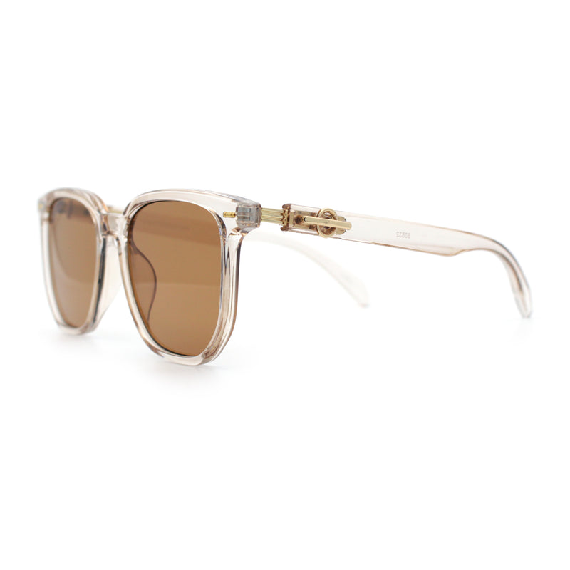 Gentlemanly Fancy Metal Hinge Oversized Thin Plastic Horn Rim Sunglasses