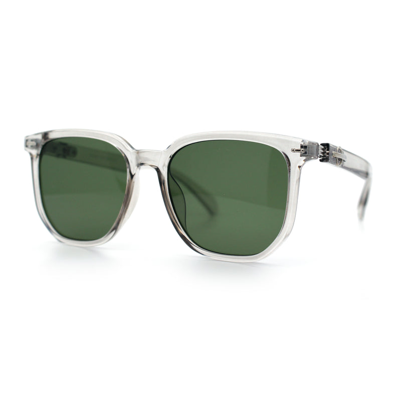 Gentlemanly Fancy Metal Hinge Oversized Thin Plastic Horn Rim Sunglasses
