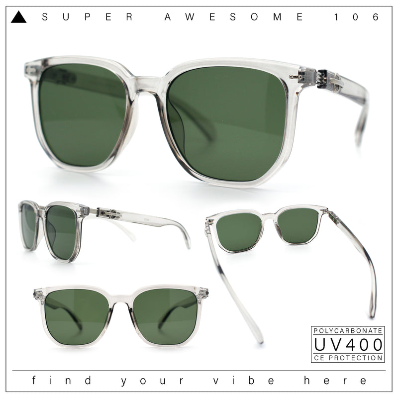 Gentlemanly Fancy Metal Hinge Oversized Thin Plastic Horn Rim Sunglasses
