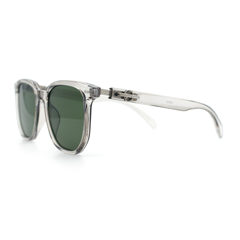 Gentlemanly Fancy Metal Hinge Oversized Thin Plastic Horn Rim Sunglasses