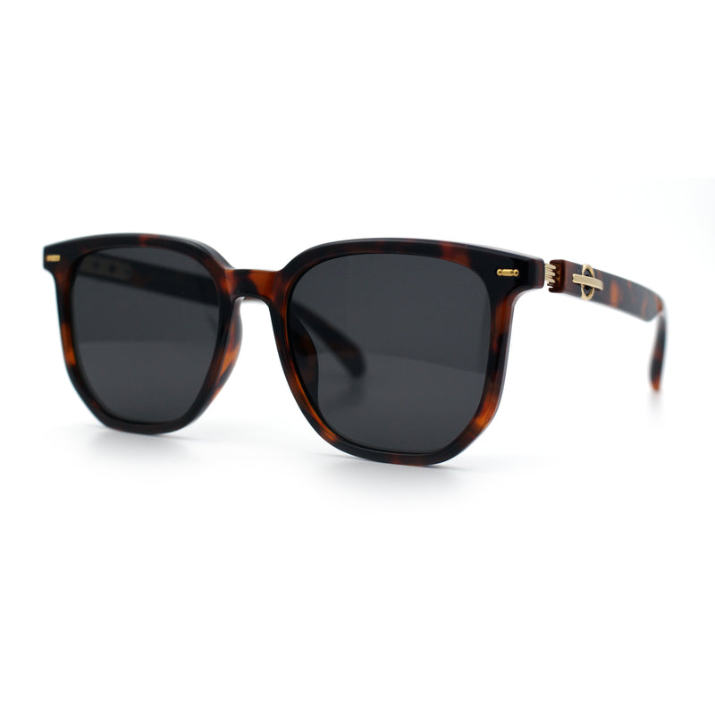 Gentlemanly Fancy Metal Hinge Oversized Thin Plastic Horn Rim Sunglasses
