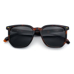 Gentlemanly Fancy Metal Hinge Oversized Thin Plastic Horn Rim Sunglasses
