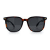Gentlemanly Fancy Metal Hinge Oversized Thin Plastic Horn Rim Sunglasses