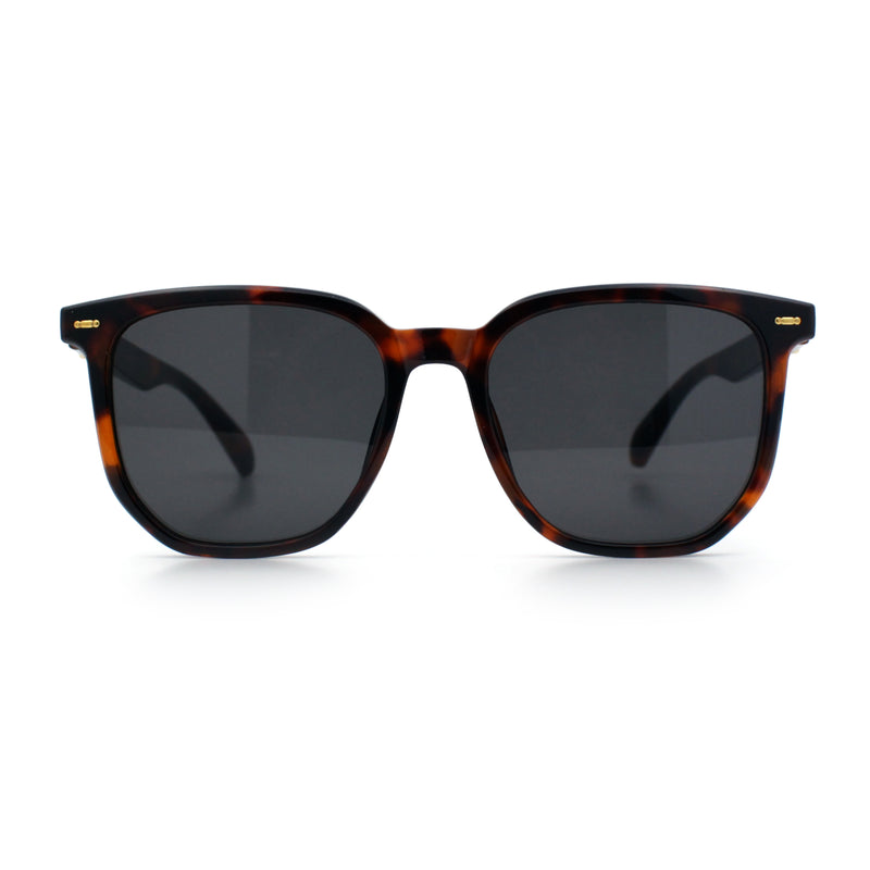 Gentlemanly Fancy Metal Hinge Oversized Thin Plastic Horn Rim Sunglasses