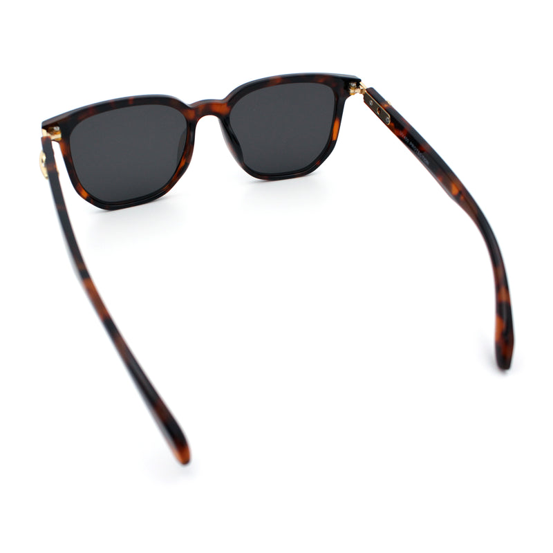 Gentlemanly Fancy Metal Hinge Oversized Thin Plastic Horn Rim Sunglasses