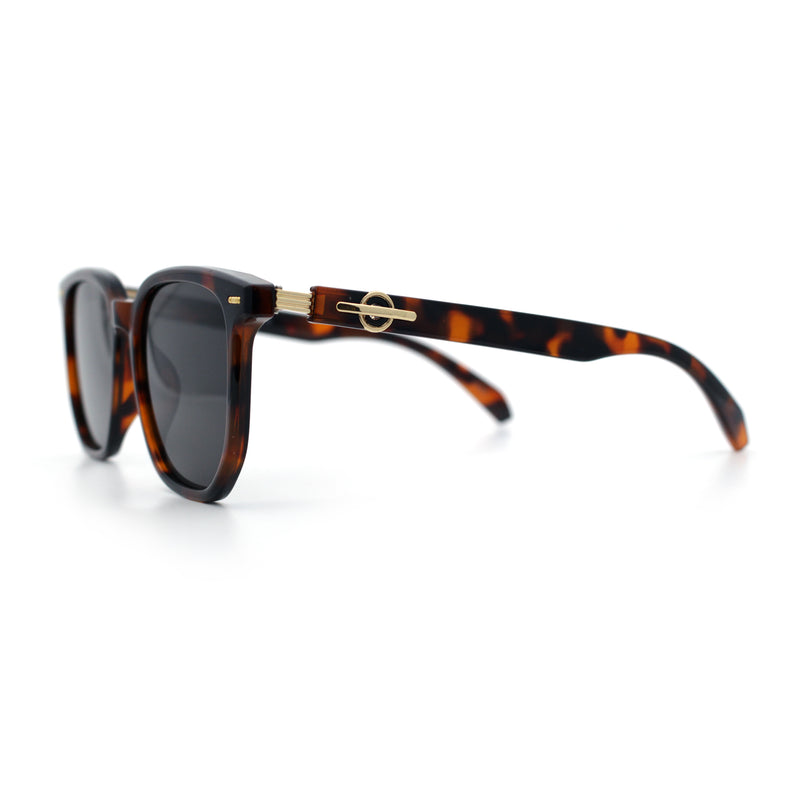 Gentlemanly Fancy Metal Hinge Oversized Thin Plastic Horn Rim Sunglasses