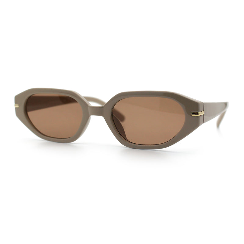 Womens Elegant Mod Geometric Oval Rectangle Plastic Fashion Sunglasses
