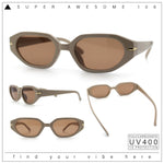 Womens Elegant Mod Geometric Oval Rectangle Plastic Fashion Sunglasses