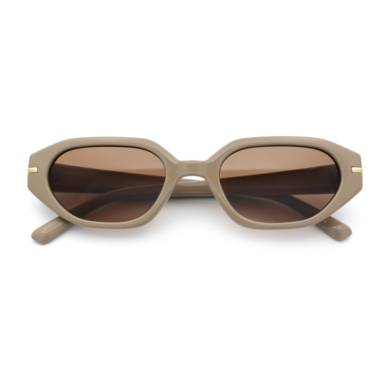 Womens Elegant Mod Geometric Oval Rectangle Plastic Fashion Sunglasses