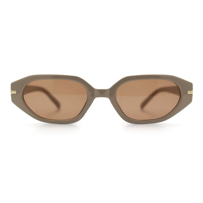 Womens Elegant Mod Geometric Oval Rectangle Plastic Fashion Sunglasses