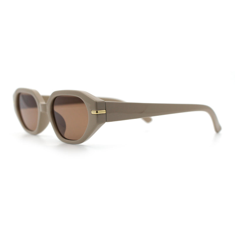 Womens Elegant Mod Geometric Oval Rectangle Plastic Fashion Sunglasses