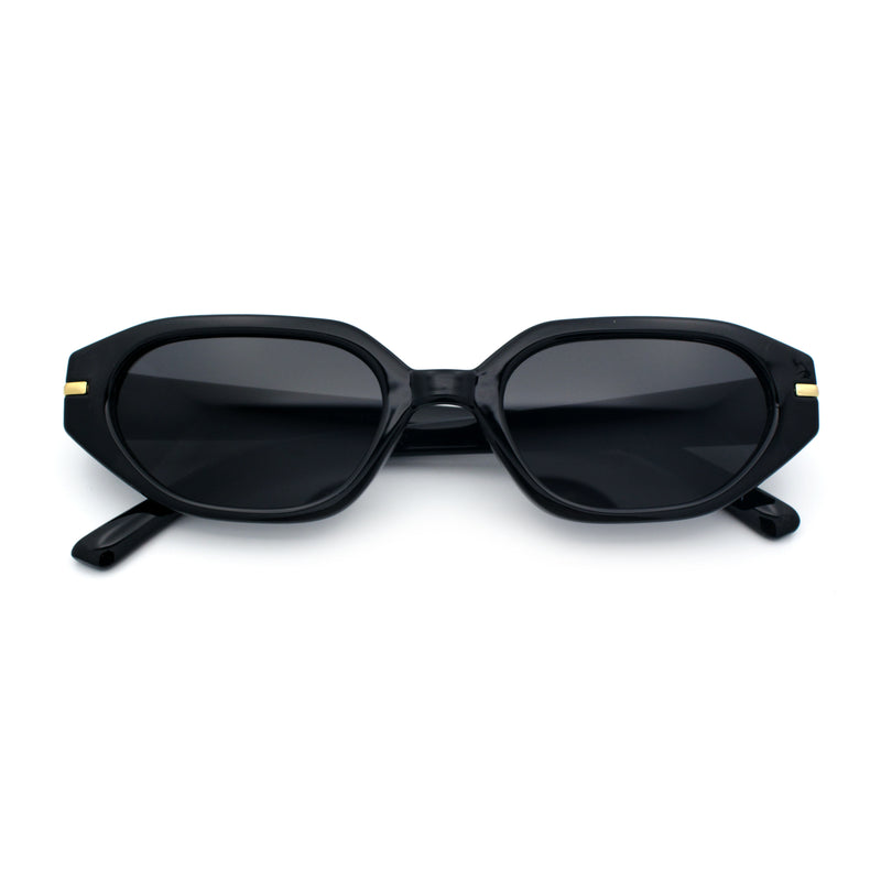 Womens Elegant Mod Geometric Oval Rectangle Plastic Fashion Sunglasses