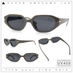 Womens Elegant Mod Geometric Oval Rectangle Plastic Fashion Sunglasses