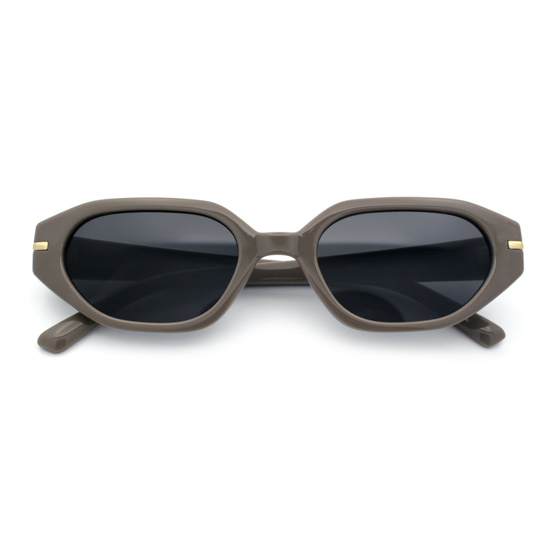Womens Elegant Mod Geometric Oval Rectangle Plastic Fashion Sunglasses