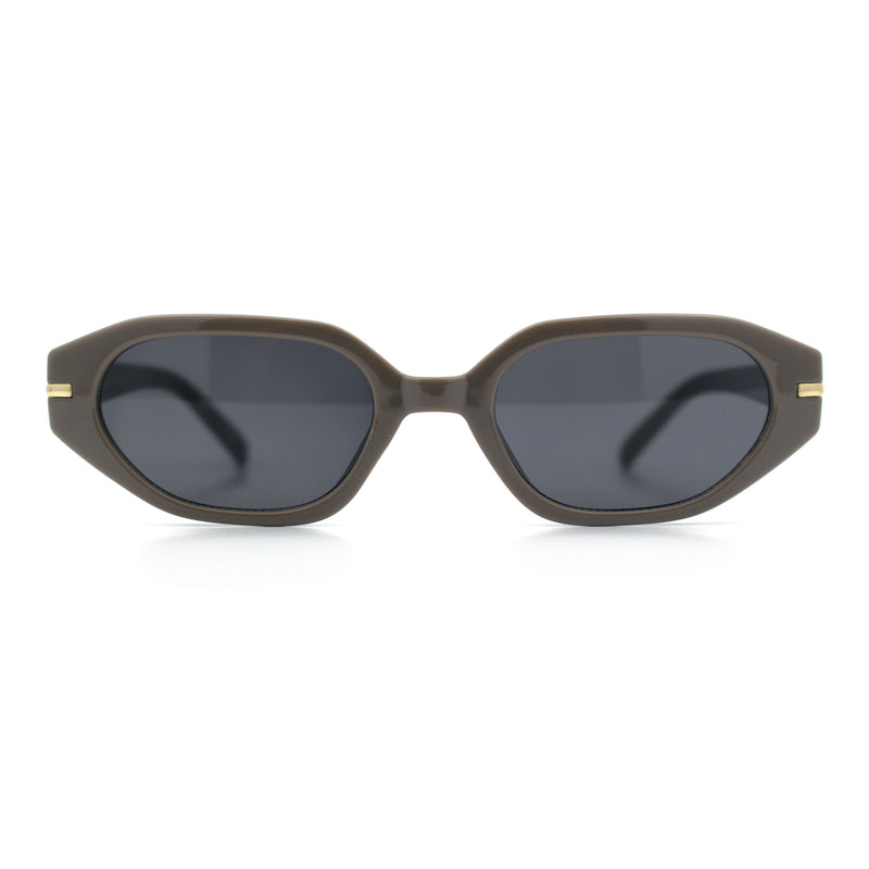 Womens Elegant Mod Geometric Oval Rectangle Plastic Fashion Sunglasses