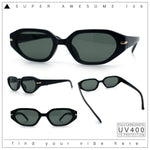 Womens Elegant Mod Geometric Oval Rectangle Plastic Fashion Sunglasses