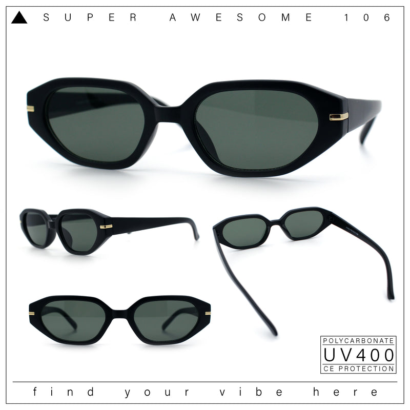 Womens Elegant Mod Geometric Oval Rectangle Plastic Fashion Sunglasses