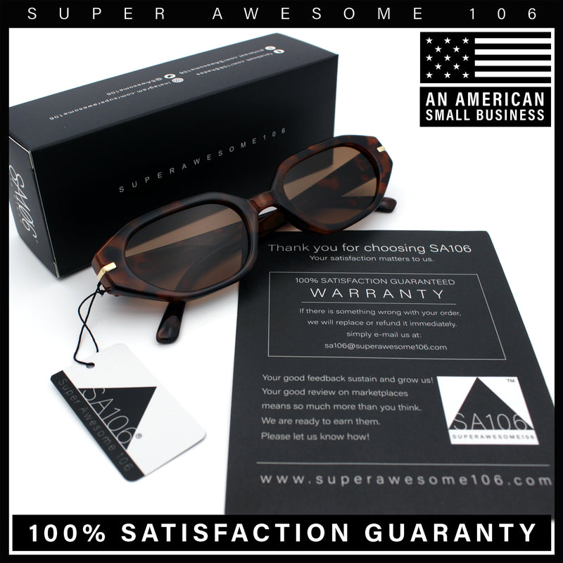 Womens Elegant Mod Geometric Oval Rectangle Plastic Fashion Sunglasses
