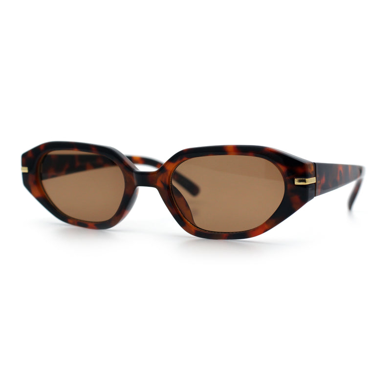 Womens Elegant Mod Geometric Oval Rectangle Plastic Fashion Sunglasses