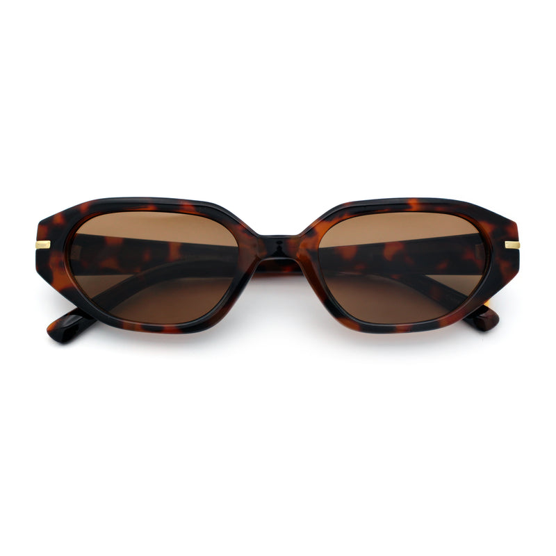 Womens Elegant Mod Geometric Oval Rectangle Plastic Fashion Sunglasses