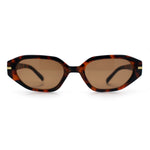 Womens Elegant Mod Geometric Oval Rectangle Plastic Fashion Sunglasses