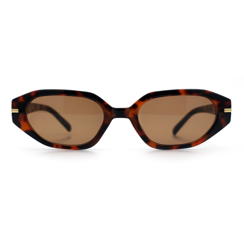 Womens Elegant Mod Geometric Oval Rectangle Plastic Fashion Sunglasses
