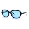 Retro Hustler Oval Rectangular Plastic Mid Horn Rim Vintage Vibe Sunglasses