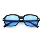 Retro Hustler Oval Rectangular Plastic Mid Horn Rim Vintage Vibe Sunglasses