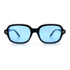 Retro Hustler Oval Rectangular Plastic Mid Horn Rim Vintage Vibe Sunglasses
