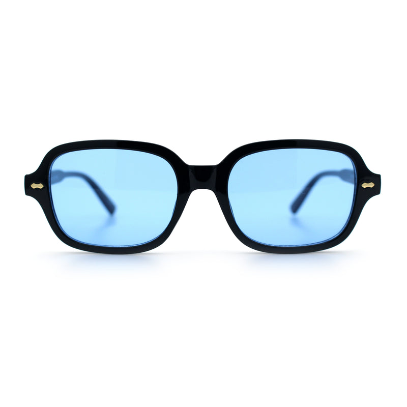 Retro Hustler Oval Rectangular Plastic Mid Horn Rim Vintage Vibe Sunglasses