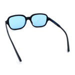 Retro Hustler Oval Rectangular Plastic Mid Horn Rim Vintage Vibe Sunglasses