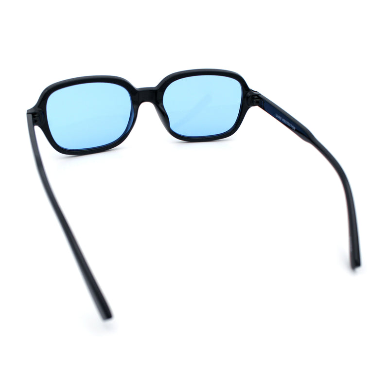 Retro Hustler Oval Rectangular Plastic Mid Horn Rim Vintage Vibe Sunglasses