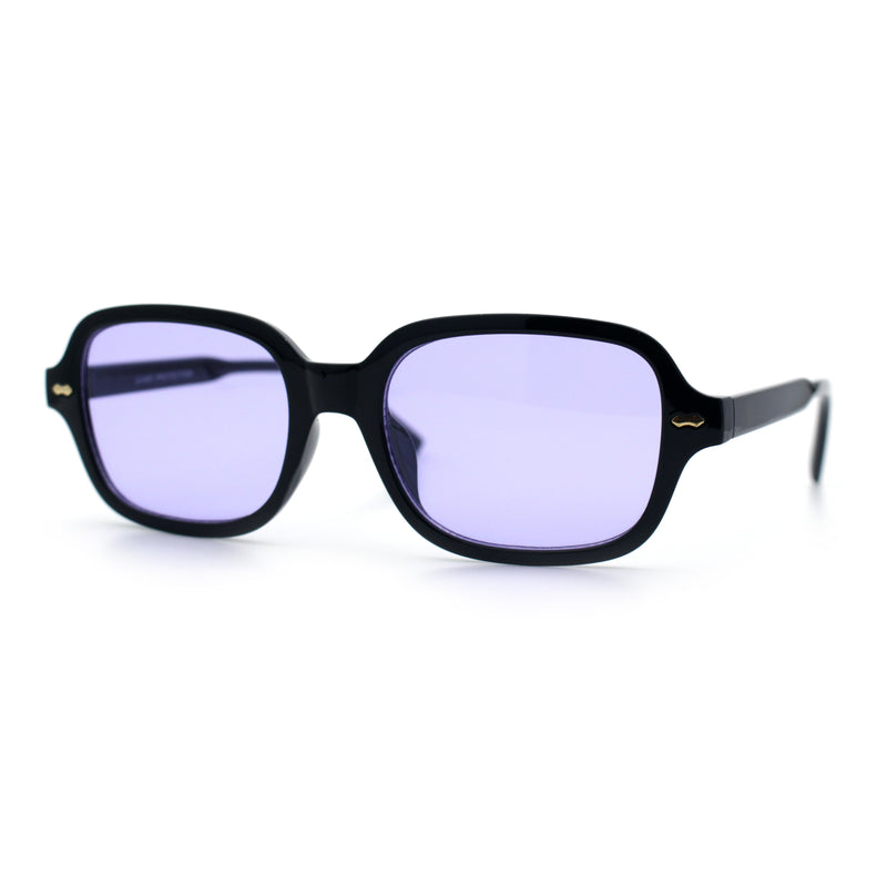 Retro Hustler Oval Rectangular Plastic Mid Horn Rim Vintage Vibe Sunglasses