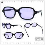 Retro Hustler Oval Rectangular Plastic Mid Horn Rim Vintage Vibe Sunglasses