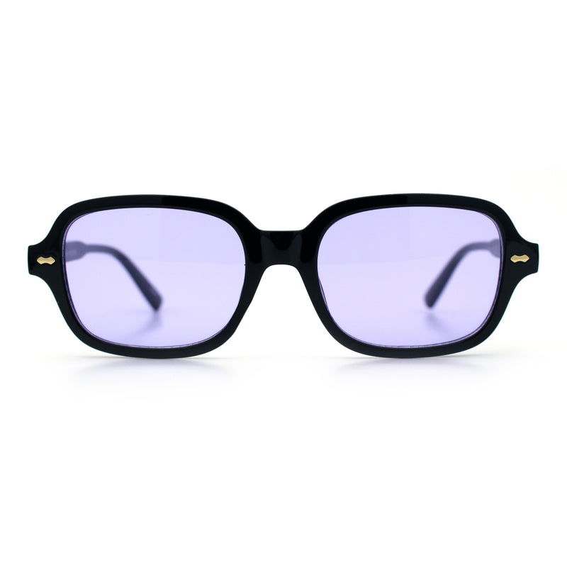 Retro Hustler Oval Rectangular Plastic Mid Horn Rim Vintage Vibe Sunglasses