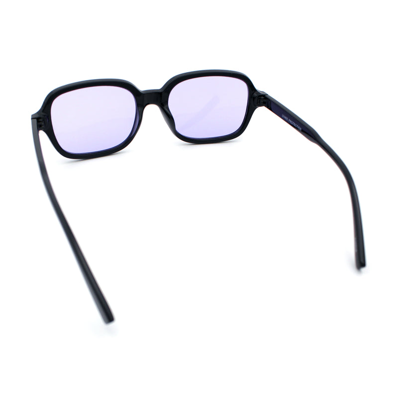 Retro Hustler Oval Rectangular Plastic Mid Horn Rim Vintage Vibe Sunglasses