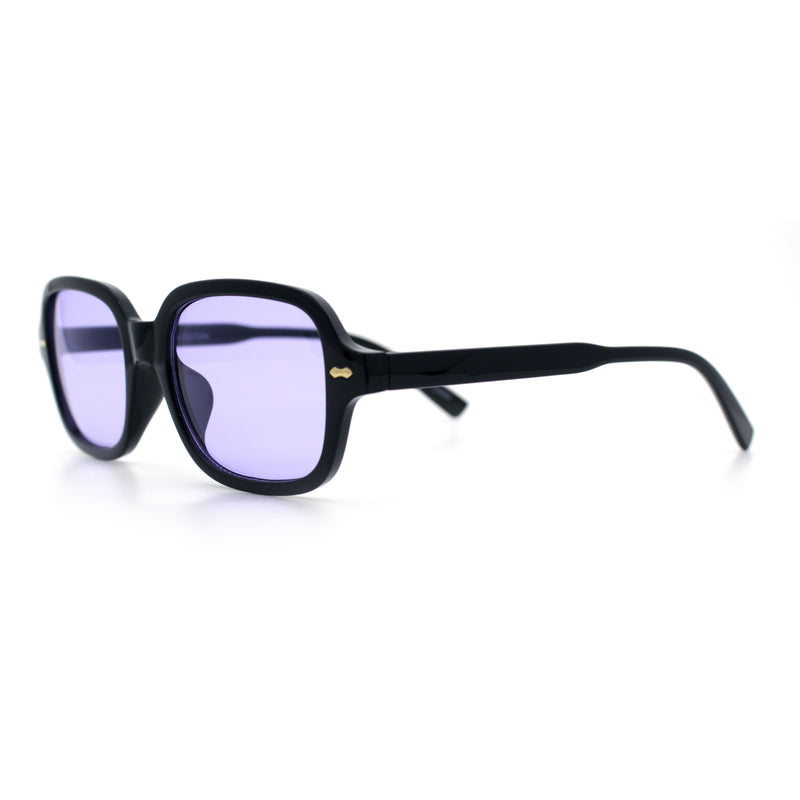 Retro Hustler Oval Rectangular Plastic Mid Horn Rim Vintage Vibe Sunglasses
