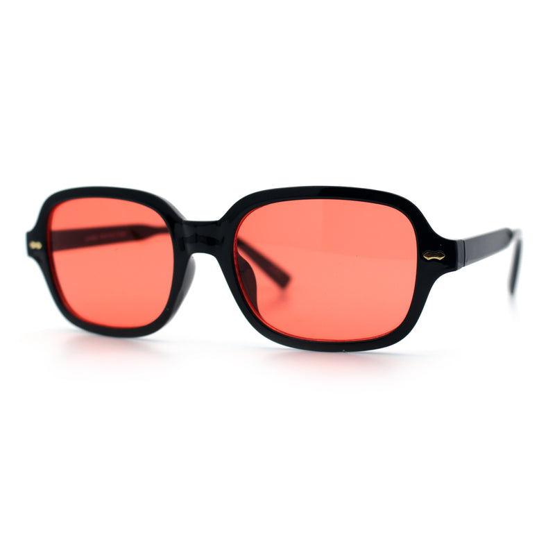 Retro Hustler Oval Rectangular Plastic Mid Horn Rim Vintage Vibe Sunglasses
