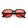 Retro Hustler Oval Rectangular Plastic Mid Horn Rim Vintage Vibe Sunglasses