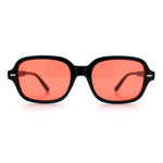 Retro Hustler Oval Rectangular Plastic Mid Horn Rim Vintage Vibe Sunglasses