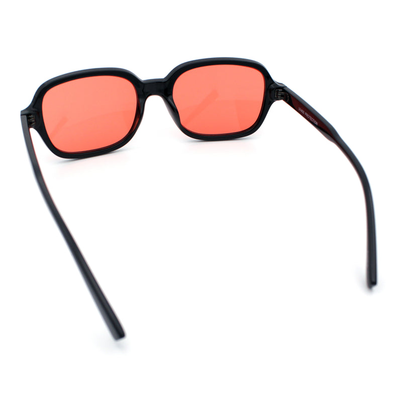 Retro Hustler Oval Rectangular Plastic Mid Horn Rim Vintage Vibe Sunglasses