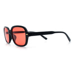 Retro Hustler Oval Rectangular Plastic Mid Horn Rim Vintage Vibe Sunglasses