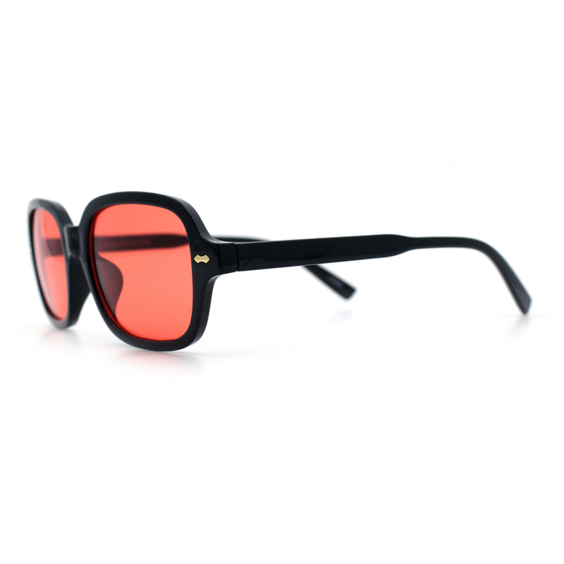 Retro Hustler Oval Rectangular Plastic Mid Horn Rim Vintage Vibe Sunglasses