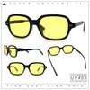 Retro Hustler Oval Rectangular Plastic Mid Horn Rim Vintage Vibe Sunglasses