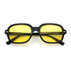 Retro Hustler Oval Rectangular Plastic Mid Horn Rim Vintage Vibe Sunglasses
