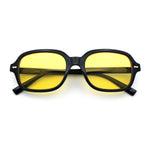 Retro Hustler Oval Rectangular Plastic Mid Horn Rim Vintage Vibe Sunglasses
