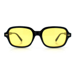 Retro Hustler Oval Rectangular Plastic Mid Horn Rim Vintage Vibe Sunglasses