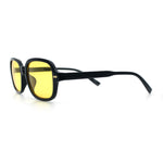 Retro Hustler Oval Rectangular Plastic Mid Horn Rim Vintage Vibe Sunglasses